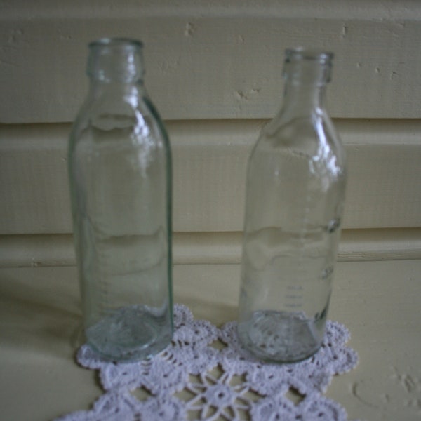 Old soviet vintage bottles, set of two medicine bottles, rustic loft decor glass bottles, white glass bottles 200 ml, old jar, rare bottles