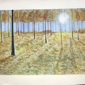 Morning Woodland watercolour 40cm x  30cm