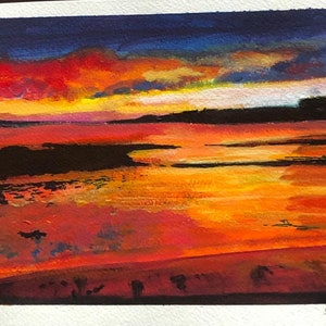 Sonnenuntergang AcrylGemälde 30 x 19,5cm