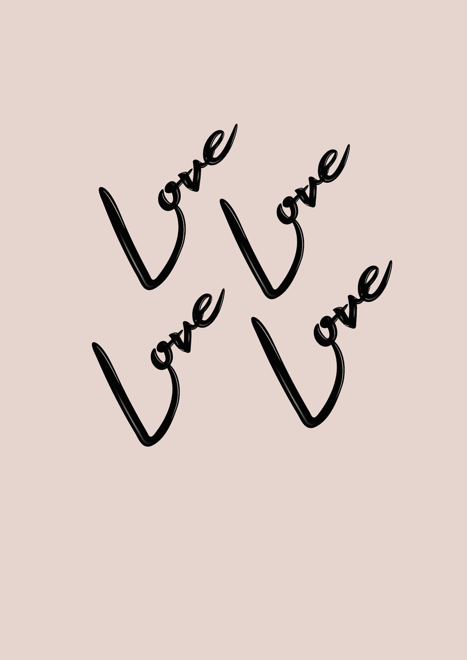 Love script quote Modern art print poster beautiful pink Etsy