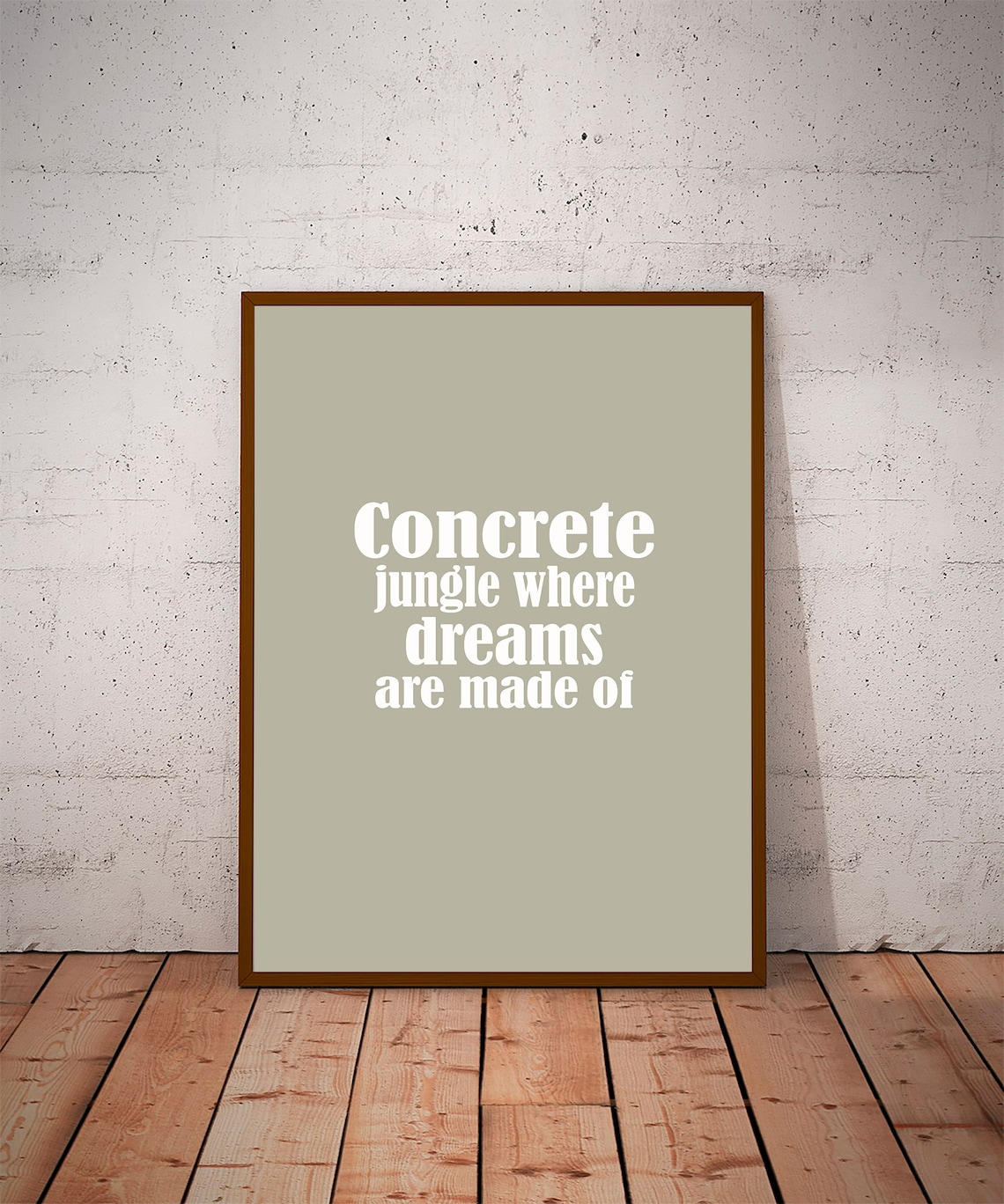 Concrete jungle where dreams are made of text New York Etsy