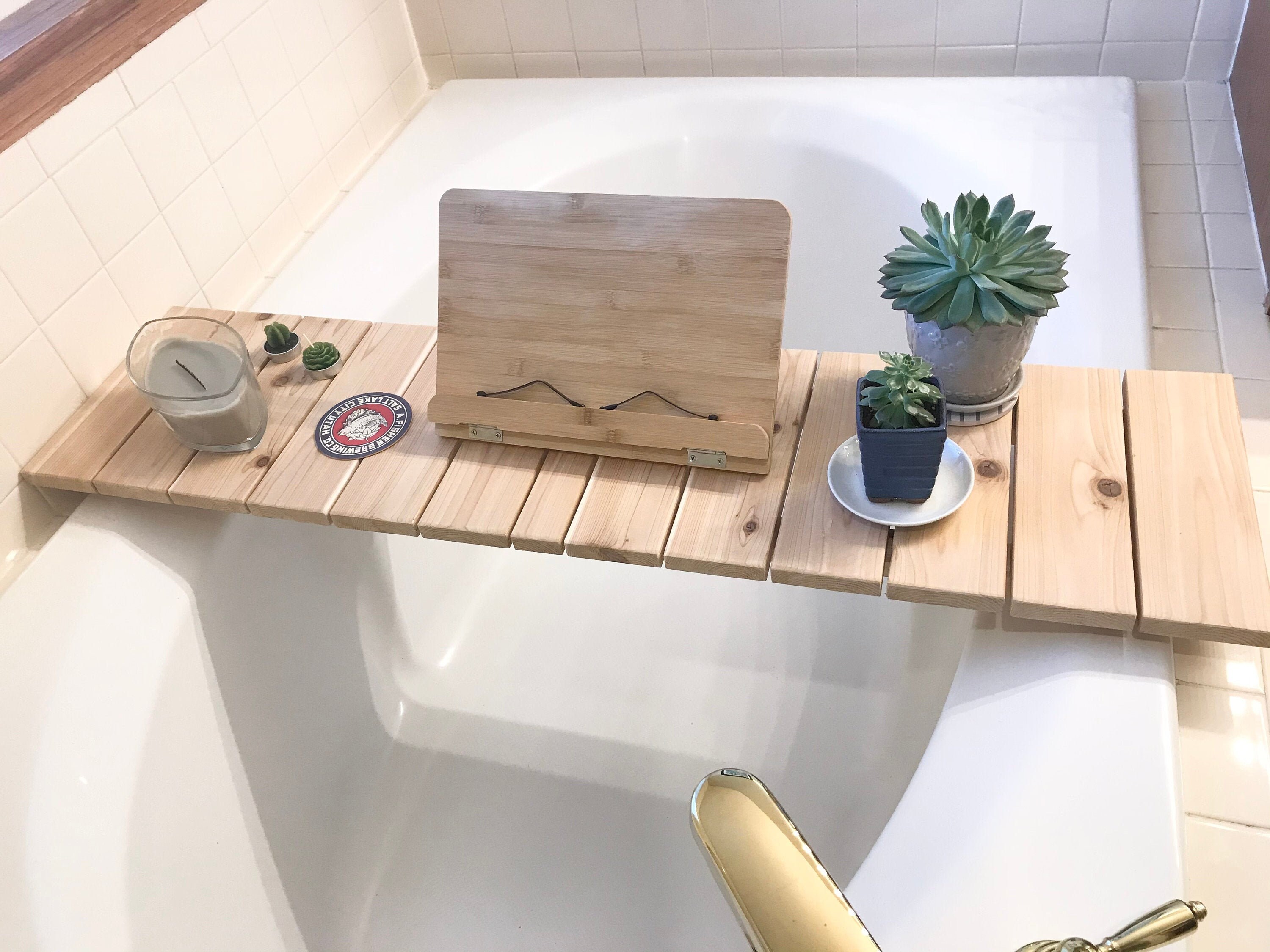 Bath Tray Bath Shelf Bath Caddy Bath Board Bathtub Tray Etsy