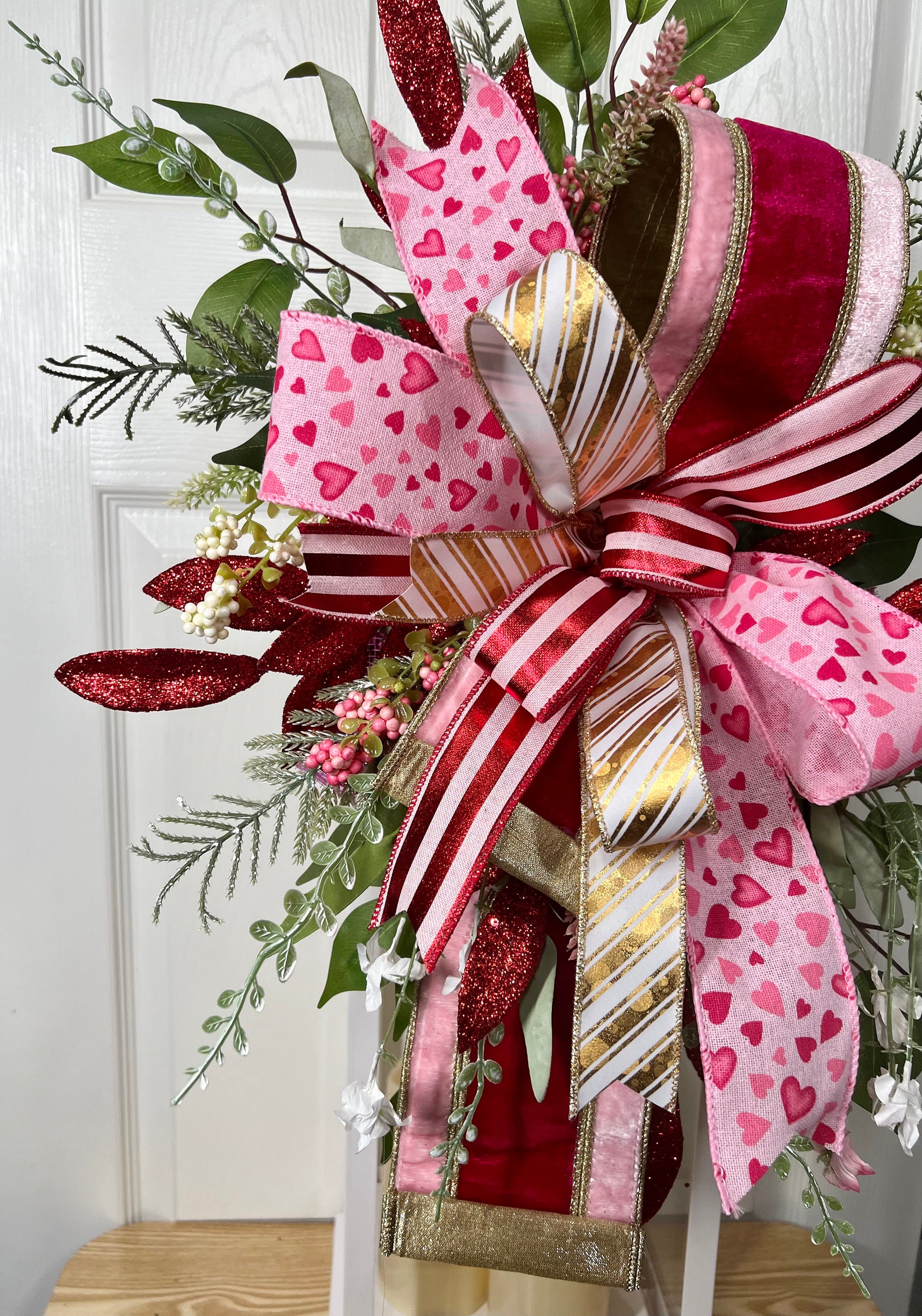 Mini Valentine Lantern Swag, Heart Theme Light Pole Mini Swag, Mini Winter Swag, Indoor/outdoor