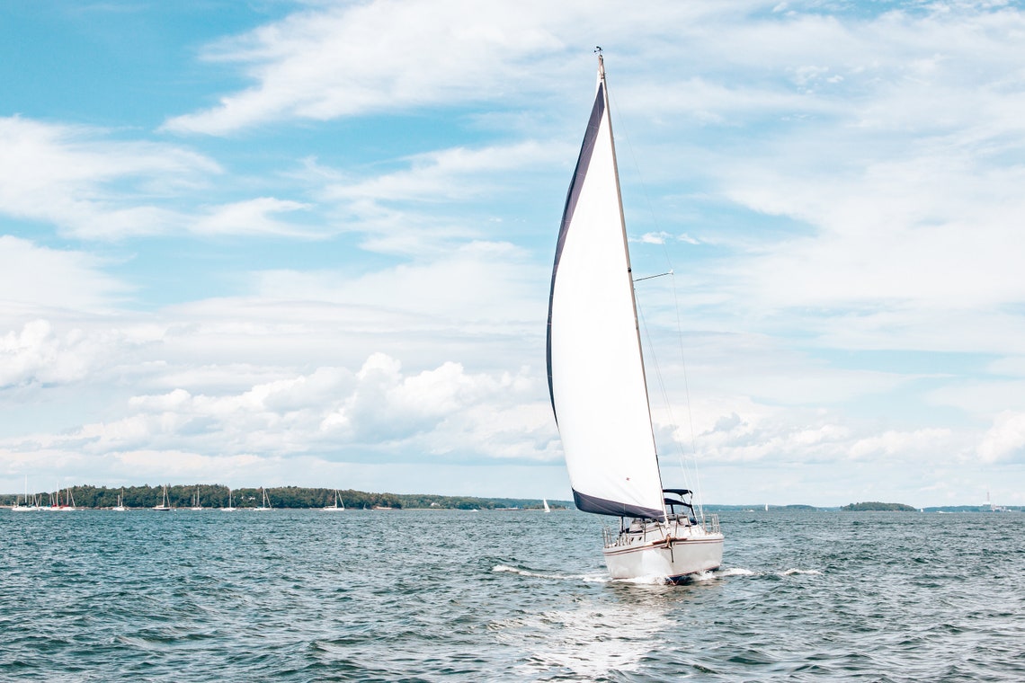 Sailboat in Portland Maine Nautical Sailing Sail Mast Etsy