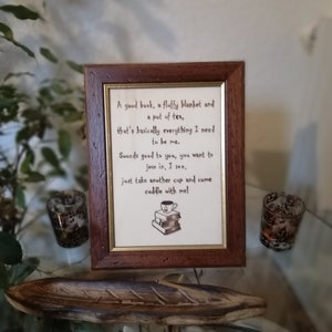 Tea-time poem Woodburning Wall-Hanging