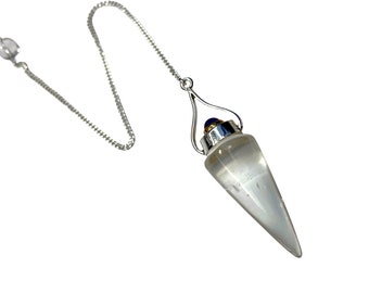 Double Gem Healing Pendulum (Clear Quartz -Amethyst)