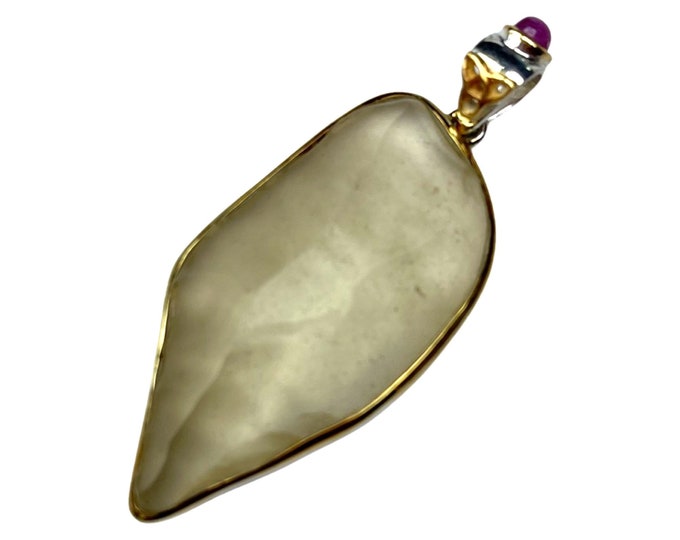 Raw Libyan shard with Ruby Pendant