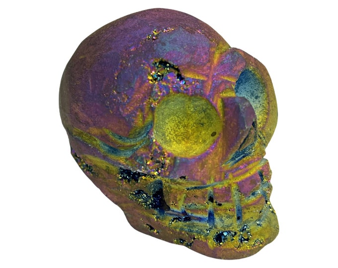 Titanium Aura Druzy Skull