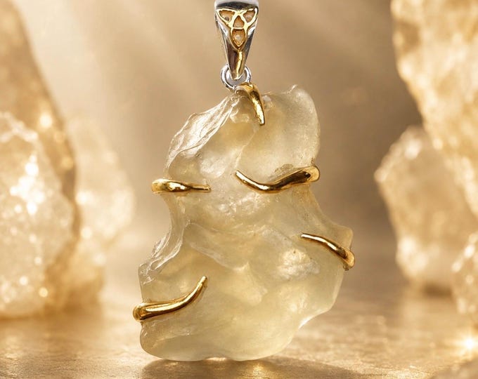 Powerful Libyan Gold Tektite Pendant