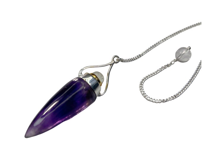 Double Gem Healing Pendulum (Amethyst - Moonstone)