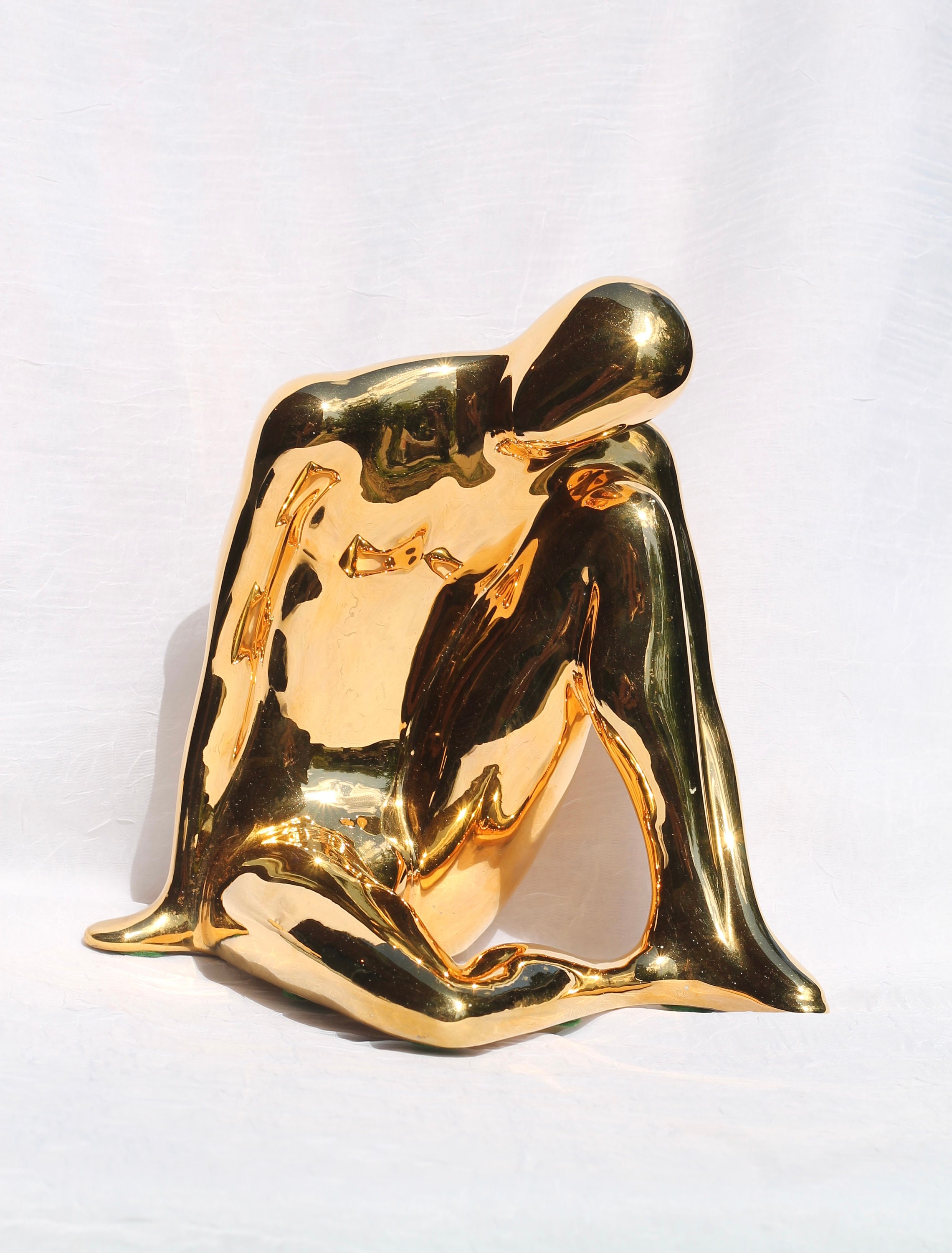 Vintage Jaru Pottery Ceramic Gold Plated Sculpture Etsy