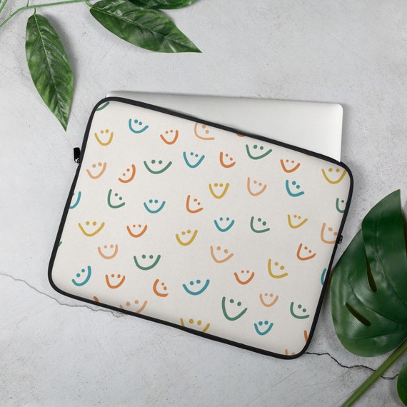 Cute Smiley Face Laptop Sleeve VSCO Aesthetic Happy Macbook | Etsy