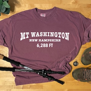 MT Washington Tshirt, Hiker Clothing, Comfort Colors tshirt, Outdoor Shirt, Nature T Shirt, Unisex short sleeve TShirt, Mountain tshirt