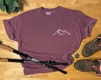 Mountain Tshirt, mountain T-shirt, Hiker Clothing, Minimalist TShirt, Comfort Colors tshirt, Outdoor Shirt, Oversized, Mountain tshirt