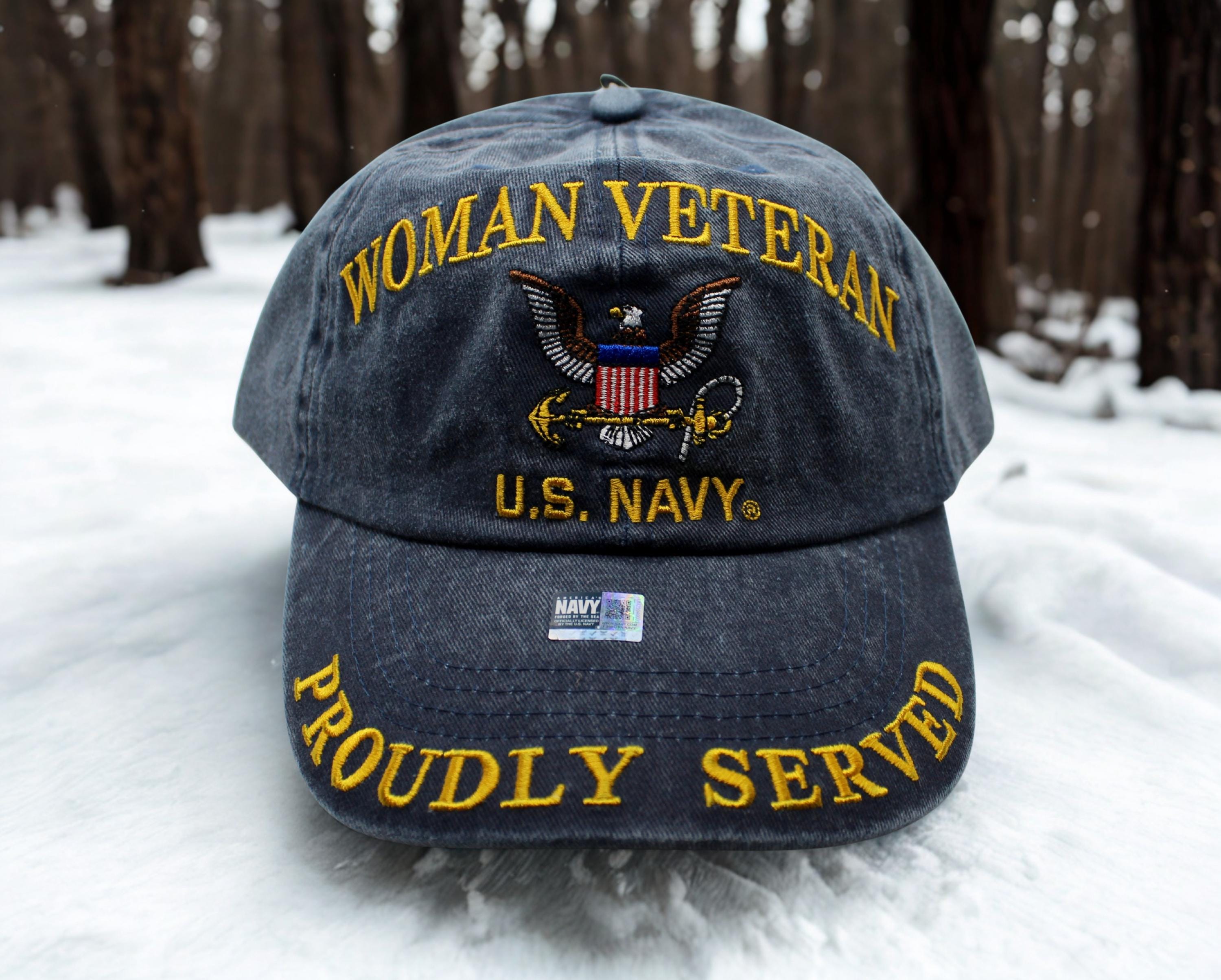 女性海軍退役軍人帽子。アメリカ海軍キャップ。アメリカ海軍女性退役