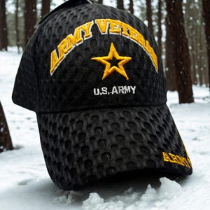 Chapeau de vétéran de l'armée - Cadeau pour papa. Casquette de vétéran militaire brodée - Casquette de vétérinaire. Chapeau de l'armée américaine. Chapeau vétéran de l'armée américaine et fier de l'être