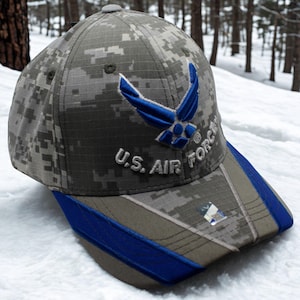 USAF Hat. U.S Air Force Hat – Embroidered U.S Air Force Camo Cap – USAF Emblem Hat. U.S Air Force Cap. U.S Air Force Cap. USAF Baseball Hat