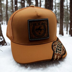 Texas Pride Orange Trucker Hat. Western Cowboy Cap. Texas Rodeo Patch Country Style Mesh Snapback Hat. Texas Pride Cap. TX Gift. Texas Hat