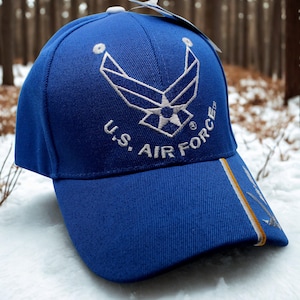 United States Air Force Hat. U.S Air Force Logo Hat – Embroidered U.S Air Force Light Blue Cap. USAF Emblem Hat. U.S Air Force Cap. USAF Hat
