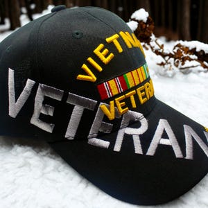 Vietnam War Veteran Hat. Embroidered Vietnam War Veteran Hat. Veteran Gift. Army Navy Marine Air Force. Vietnam War Veteran Hat. Vietnam Hat