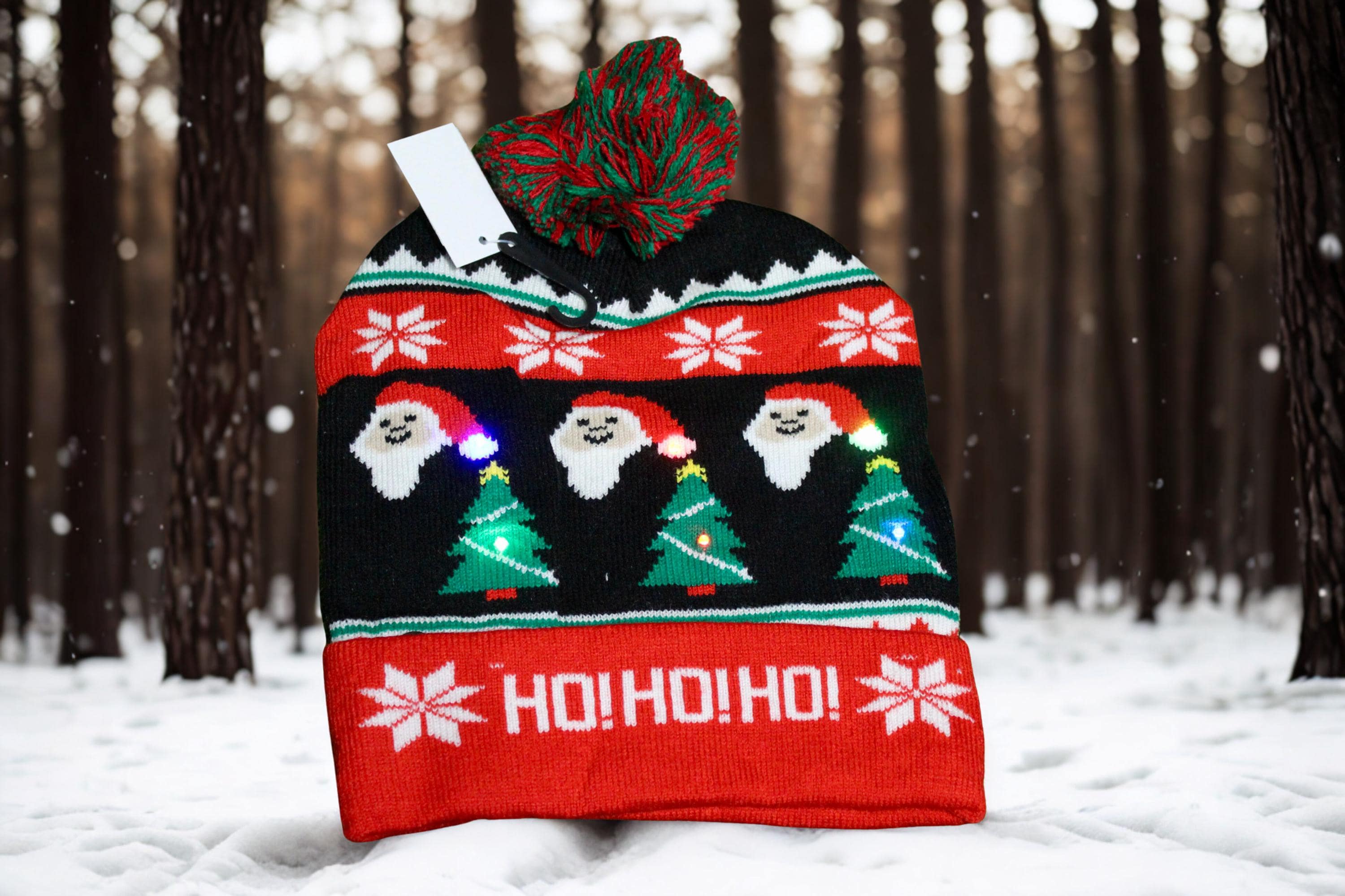 Unisex LED Knit Christmas Sweater Hat Beanie Party Holiday Gift Amazon.com: 2 Pack LED Light Up Hat Beanie Knit Cap, Unisex  main image 2