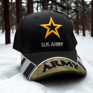 U.S. Army Hat. Embroidered Army Star Cap. Veteran Gift . Army Cap. Veteran Hat. Officially Licensed US Army Hat. Army Black Cap. Army Hat