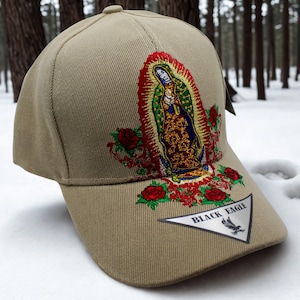 Our Lady of Guadalupe Hat. Brown Embroidered Baseball Cap. Virgen de Guadalupe Religious Cap. Catholic Gift. Gift for Mom Gorra de la Virgen