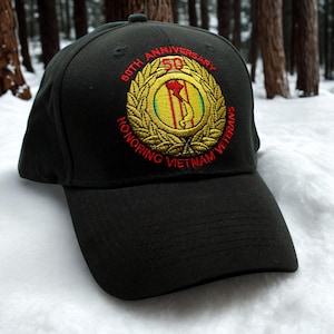 Vietnam War Veteran Hat. Army Navy Marine Air Force. Vietnam War Veteran Hat. Vietnam Hat. 50th Anniversary Honoring Vietnam Veterans Cap
