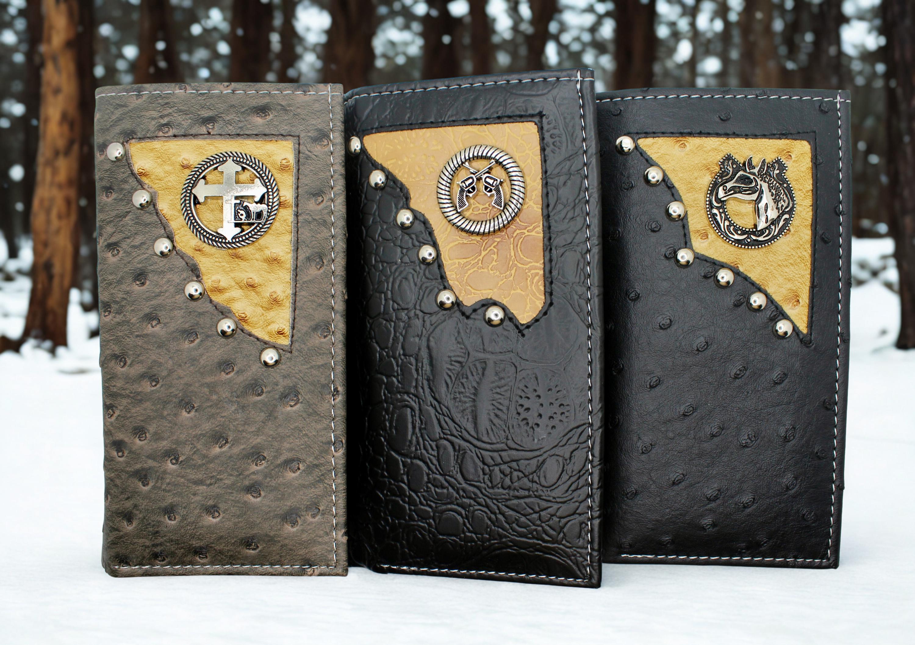 Mens Leather Concho Wallet - Etsy