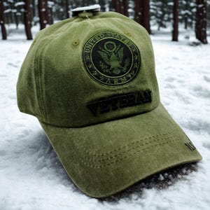 Veteran US Army Hat. Embroidered Army Veteran Cap. Gift for Dad. US Army Veteran Green Cap. Hat for Veterans. Army Baseball Hat. Army Hat