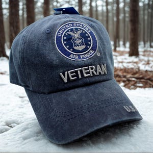 United States Air Force Veteran Hat. U.S Air Force Logo Hat – Embroidered U.S Air Force Blue Cap – USAF Emblem Hat. Air Force Cap. USAF Hat