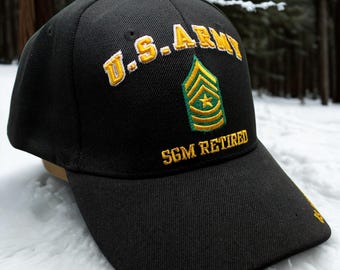 アメリカ陸軍SGM退役軍人用帽子。上級曹長階級用帽子。陸軍SGM退役軍人