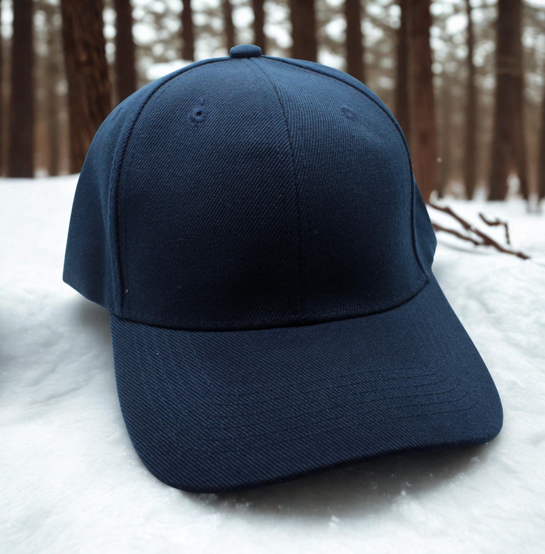Project Hat Blue Blue Hat. Blank Blue Hat. DIY Embroidery Baseball Cap. Plain Adjustable ...