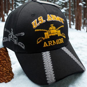 U.S. Army Armor Hat – Embroidered Military Cap with US Army Armor Logo. Gift for Dad. Veteran Cap. Hat for Veterans. Army Hat. Armor Hat