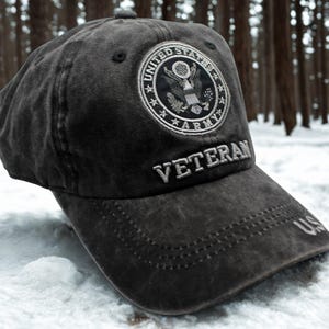US Army Veteran Hat. Army Embroidered US Army Veteran and Seal Cap. Hat for Vets. US Army Black Hat. Veteran and Proud of It Hat. Military