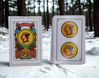 Vintage Style Spanish Playing Cards. Naipes Españoles. Complete Single Deck. Traditional Spanish Card Game. Collectible Gift for Card Lovers