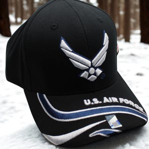 USAF Hat. U.S Air Force Hat – Embroidered U.S Air Force Black Cap – USAF Emblem Hat. U.S Air Force Cap. US Air Force Cap