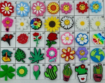 Flowers Shoe Charms. Sunflower Shoe Charms. Cute Cactus Charms. Charms for Flowers lovers. Cactus Shoe Charm Perfect Gift. Sun charm.
