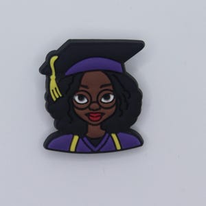Graduate Girl Shoe Charms. Cute Graduate Shoe Charms. School Charms. Charms for School lovers. Perfect Gift for graduates. Black Girl Magic