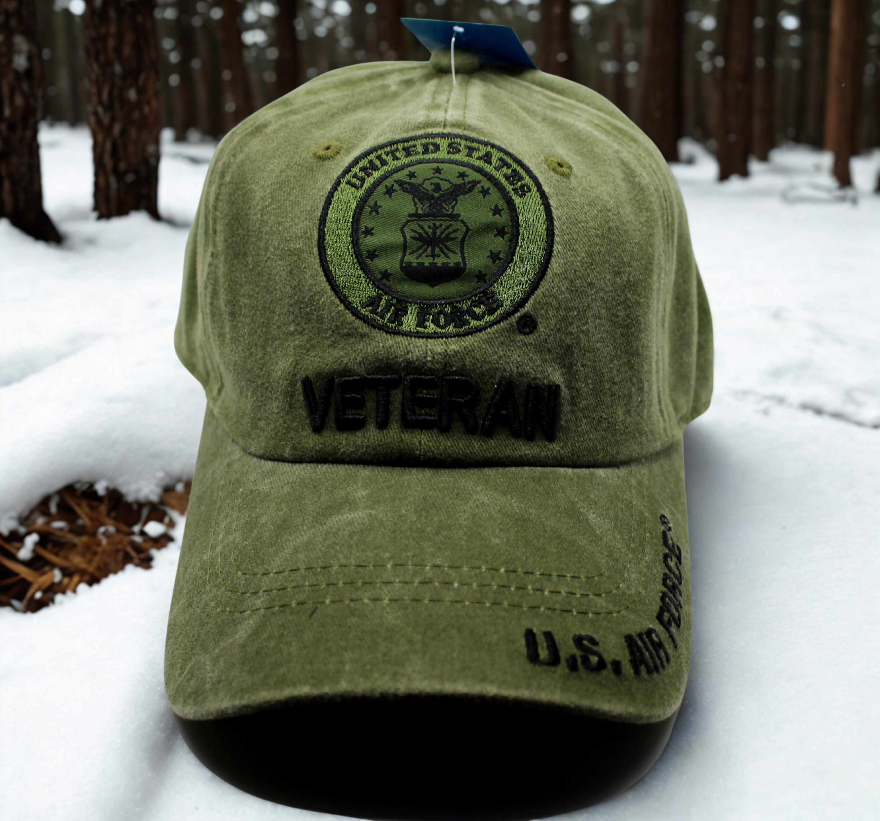 アメリカ空軍退役軍人用帽子。アメリカ空軍ロゴ入り帽子 - 刺繍入り