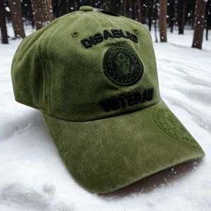 Disabled US Army Veteran Hat. Army Military Veteran Cap. Hat for Vets. US Army Green Hat. Disabled Veteran Army Hat. Veteran and Proud of It