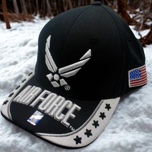 USAF Hat. U.S Air Force Hat – Embroidered U.S Air Force Black Cap – USAF Emblem Hat. U.S Air Force Cap. US Air Force Cap