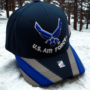 U.S Air Force Hat. Embroidered U.S Air Force Cap. USAF Emblem Hat for Veterans. U.S Air Force Cap. US Air Force Blue Cap. USAF Cap