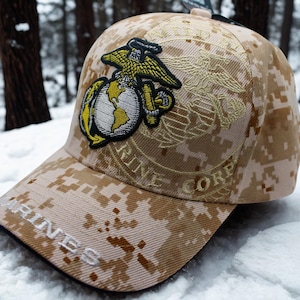 Cappello del Corpo dei Marines degli Stati Uniti. Regalo per veterani. Cappello per veterani dei Marines. Cappello dei Marines. Cappello dei Marines. Cappello mimetico dei Marines "The Few the Proud". Cappello dei Marines.