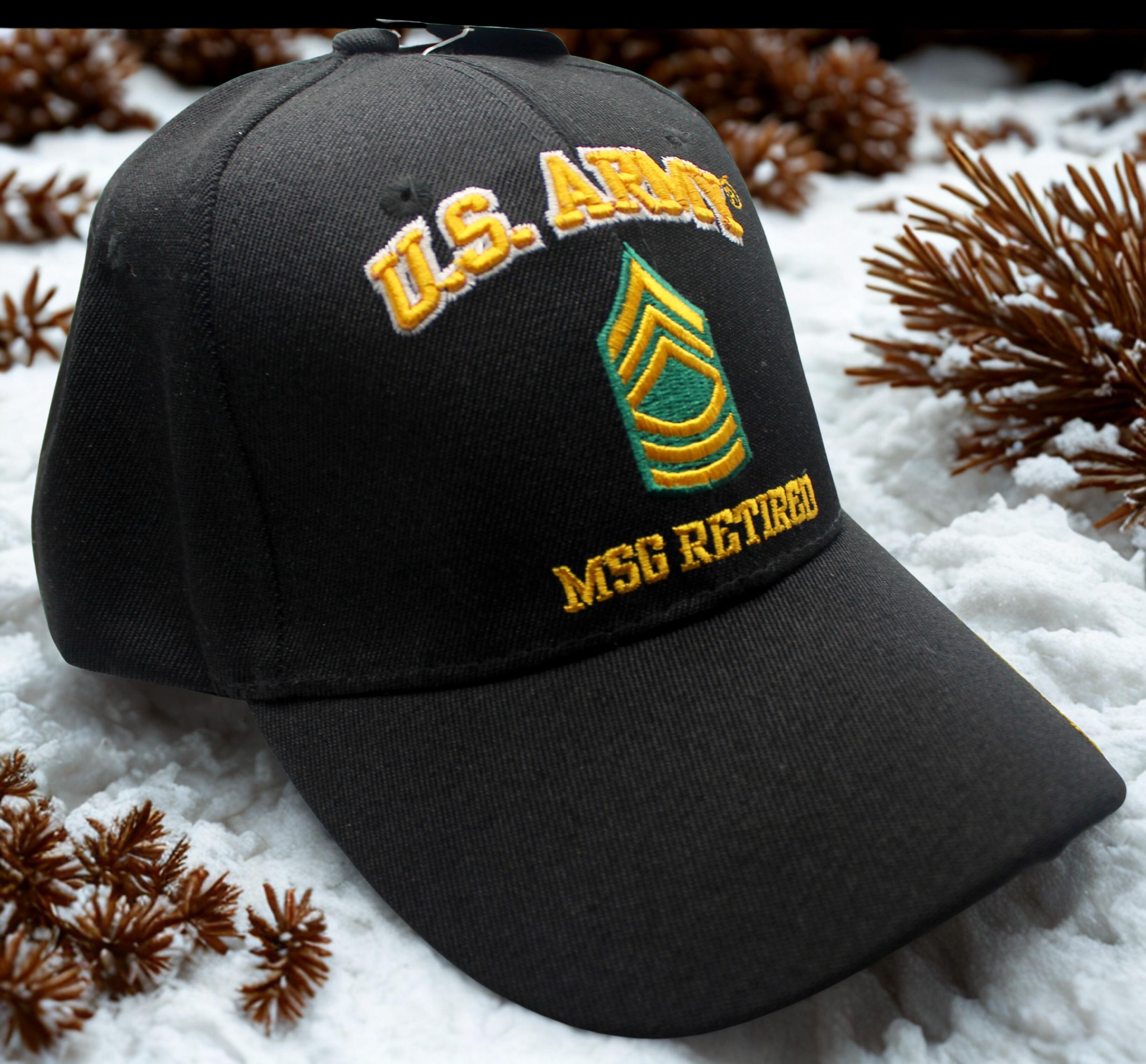 MSG Retired Army Hat. Master Sergeant U.S Army Retired Hat. U.S