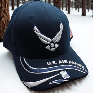 U.S Air Force Hat. Embroidered U.S Air Force Cap. USAF Emblem Hat for Veterans. U.S Air Force Cap. US Air Force Blue Cap. USAF Cap