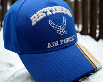 退役したアメリカ空軍のライトブルーの帽子 - 刺繍入りUSAFベテラン