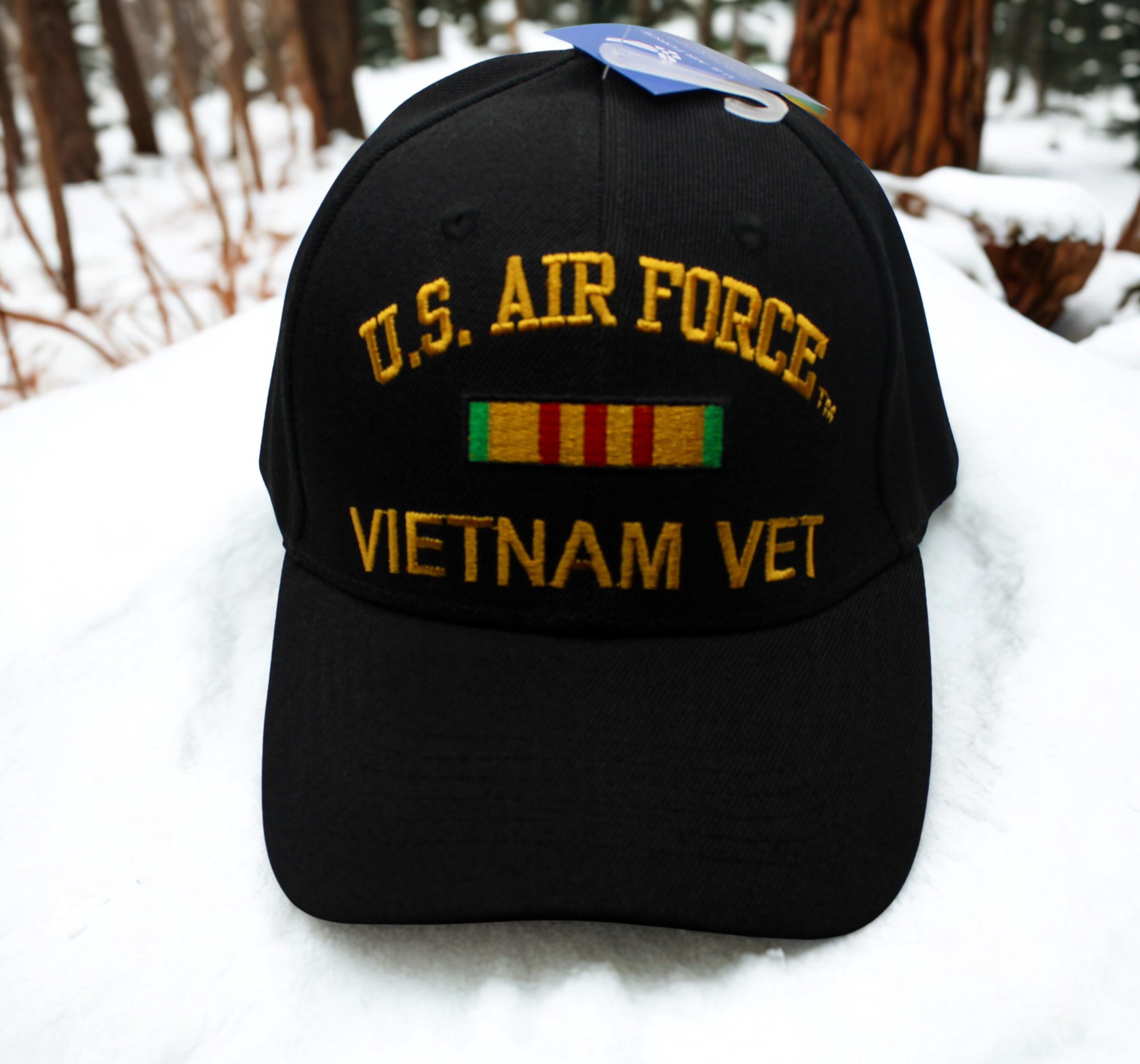 Air Force Vietnam Veteran With Ribbons Baseball Cap. Navy Blue. Made In USA 618020812550 - Foto 4