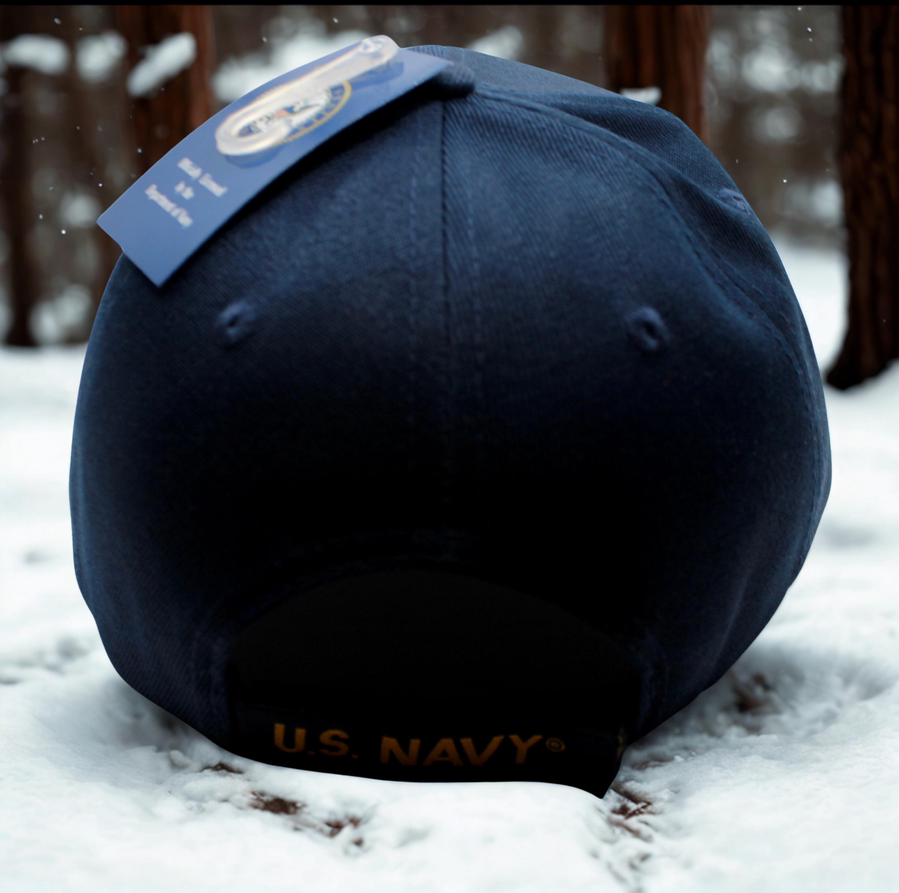 アメリカ海軍のエンブレム付きキャップ。刺繍入りのアメリカ海軍帽子