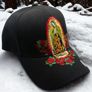 Our Lady of Guadalupe Hat. Black Lady of Guadalupe Embroidered Baseball Cap. Virgen de Guadalupe Cap. Gift for Mom. Gorra de la Virgen